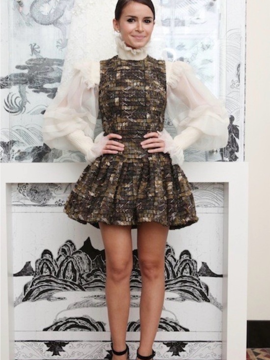 CHANEL Dresses & Skirts - Vintage Chanel Metiers Dart  Tweed Mini Dress with Sheer Puff Sleeves